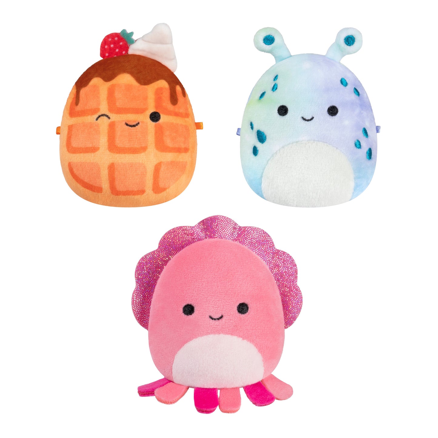 3 Pack (C) Auggie, Weaver, Zinx - 2.5" Micromallows Squishmallow Plush