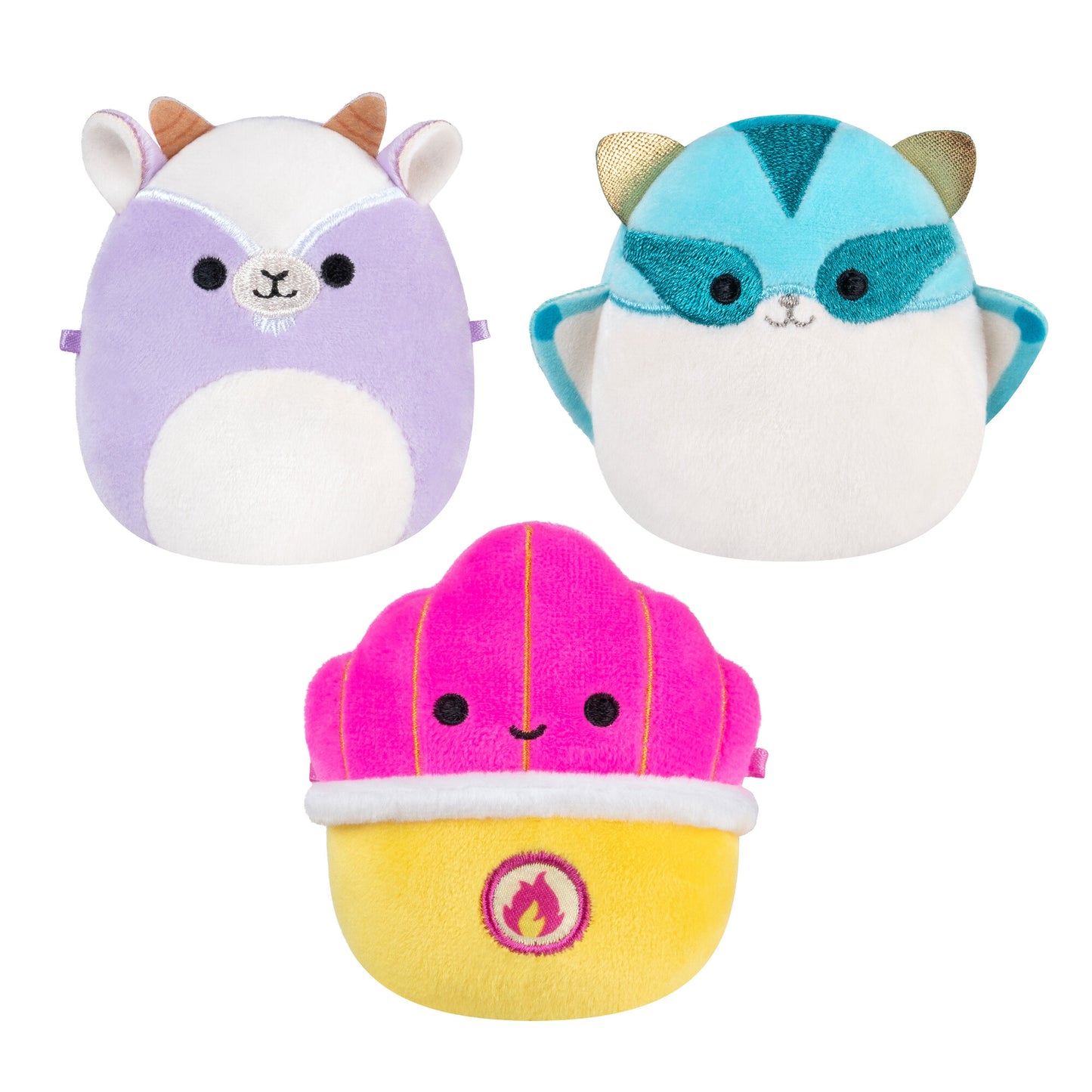 3 Pack (F) Tia, Mariska, Louden - 2.5" Micromallows Squishmallow Plush