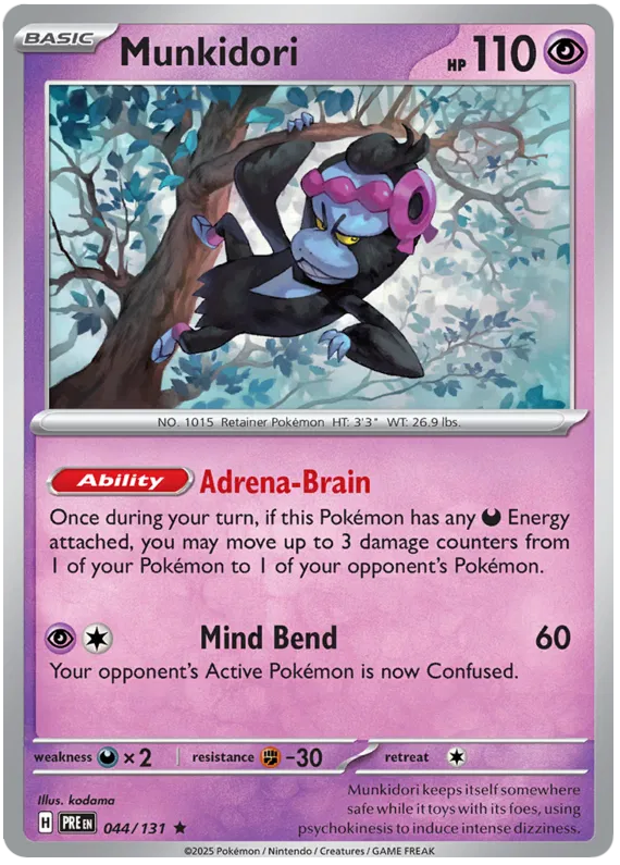 Munkidori 44/131 Reverse Holo | Prismatic Evolutions | Pokemon Card