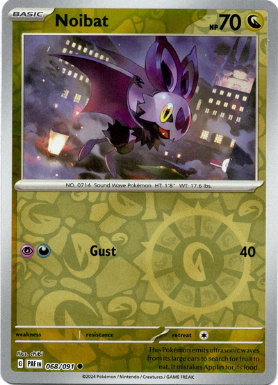 Noibat 68/91 Reverse Holo | Paldean Fates | Pokemon Card