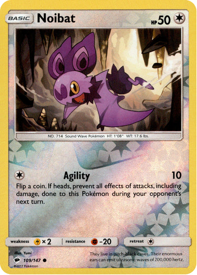 Noibat 109/147 Reverse Holo | Burning Shadows | Pokemon Card