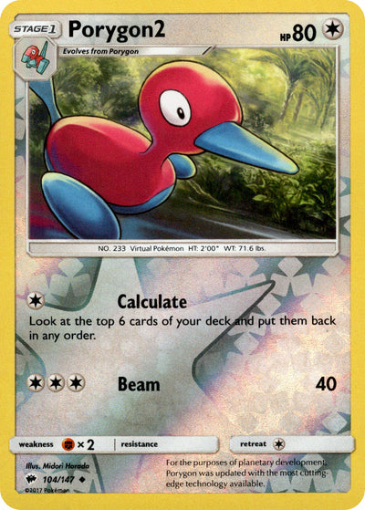 Porygon2 104/147 Reverse Holo | Burning Shadows | Pokemon Card