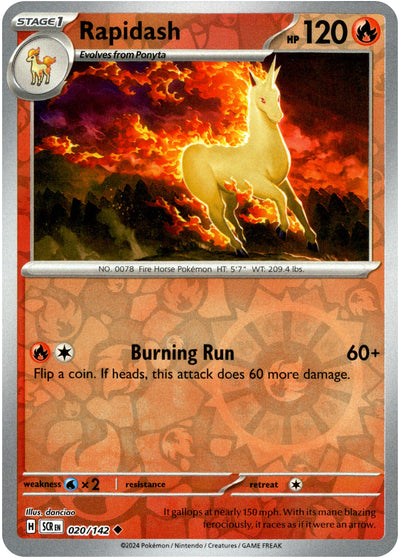 Rapidash 20/142 Reverse Holo | Stellar Crown | Pokemon Card
