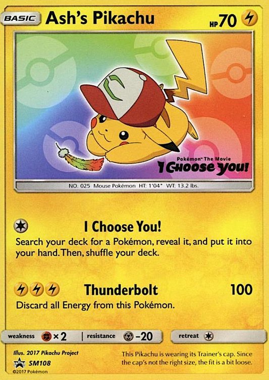 Ash's Pikachu SM108/248 Promo | SM Black Star Promos | Pokemon Card