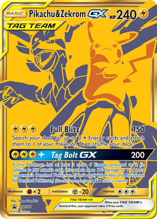 Pikachu & Zekrom-GX SM248/248 Promo | SM Black Star Promos | Pokemon Card