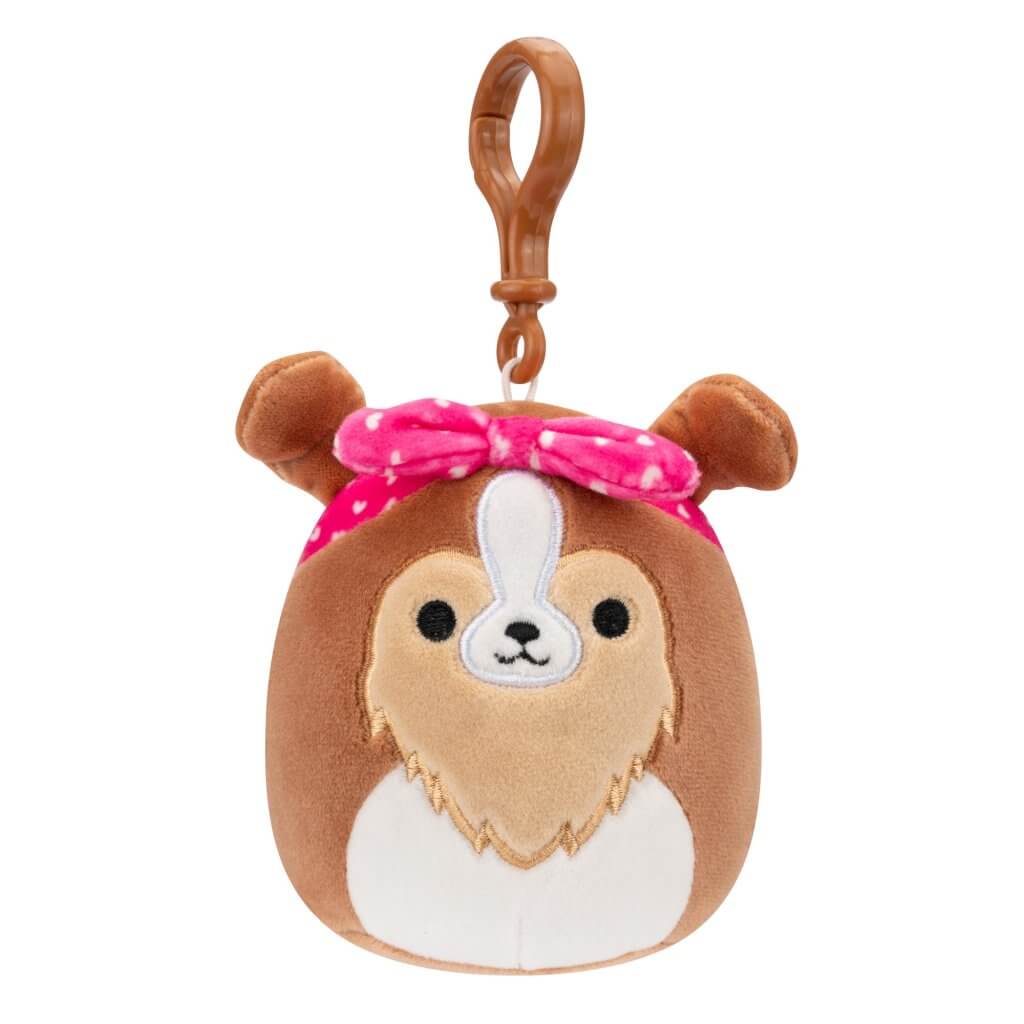 Sheltie Dog 3.5"Clip On 2024 Valentines Day Squishmallow Plush