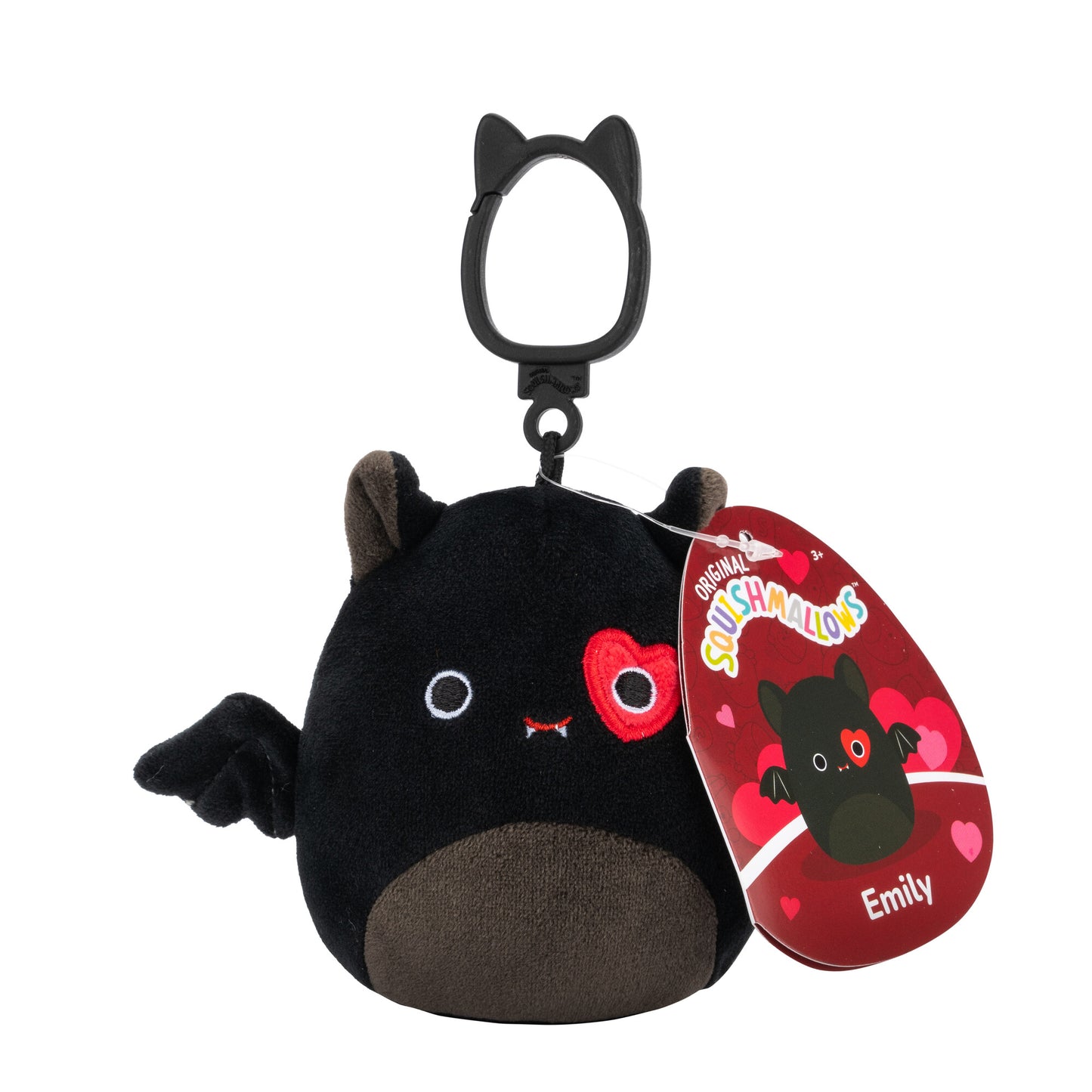 Emily the Bat Heart Eye Valentine's Day ~ 3.5" Clip On Squishmallow Plush
