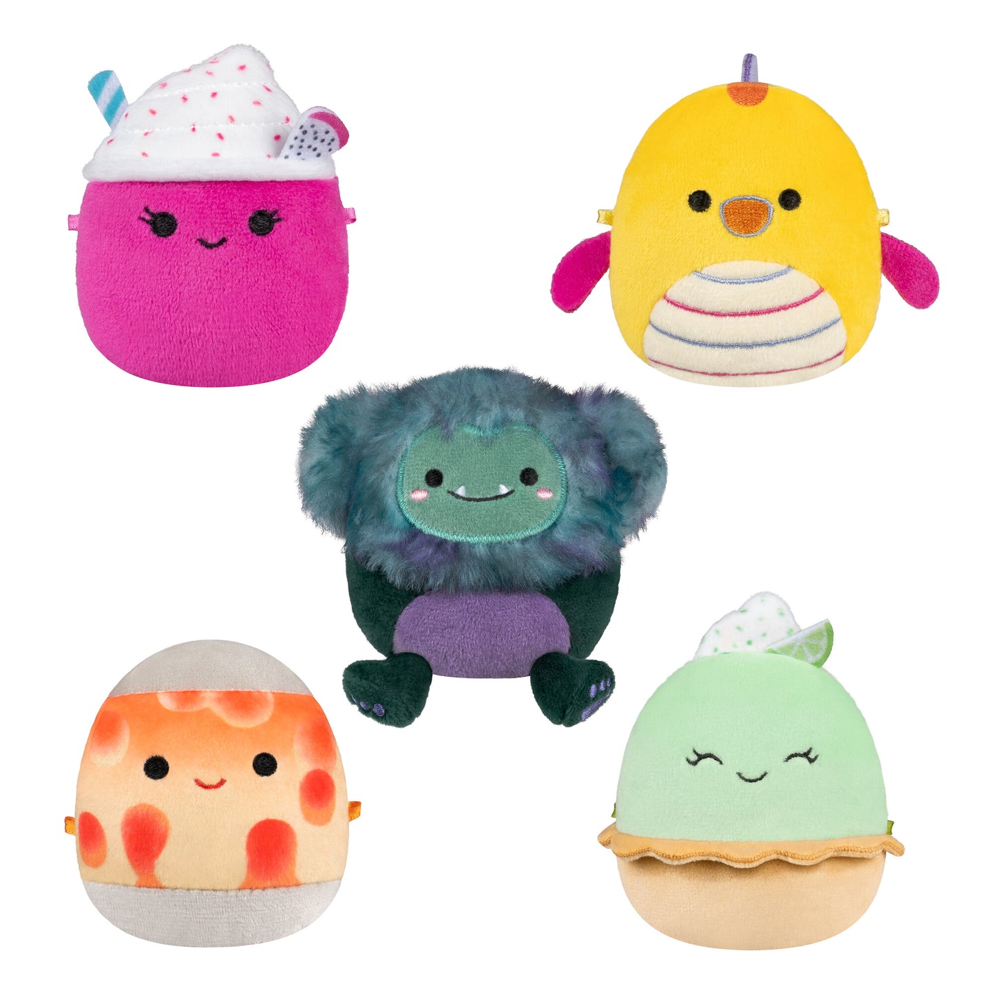 5 Pack (F) Adella, Largo, Nicota, JT, Leif - 2.5" Micromallows Squishmallow Plush