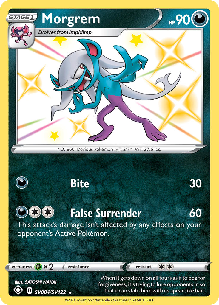 Morgrem SV084/122 Rare Shiny | Shining Fates Shiny Vault | Pokemon Card