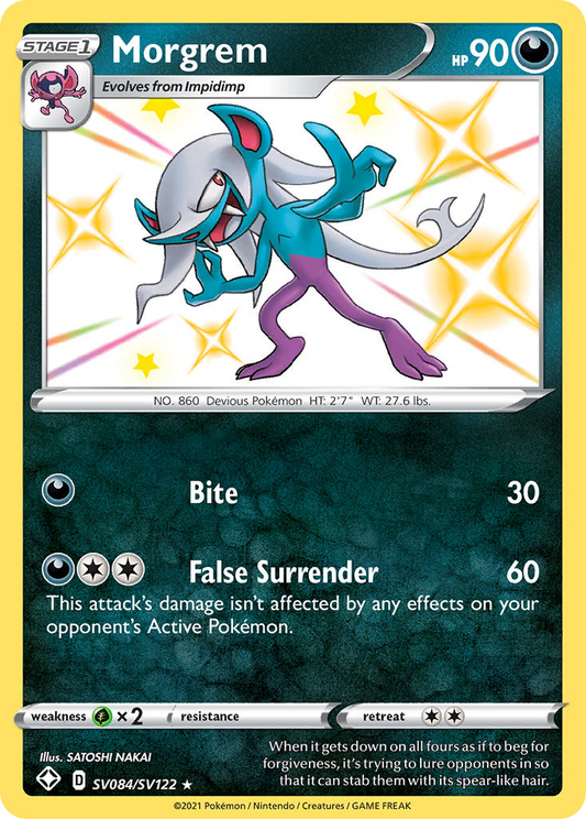 Morgrem SV084/122 Rare Shiny | Shining Fates Shiny Vault | Pokemon Card
