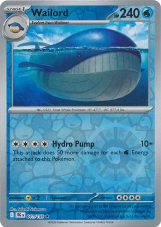 Wailord 41/159 Reverse Holo | Journey Together | Pokemon Card