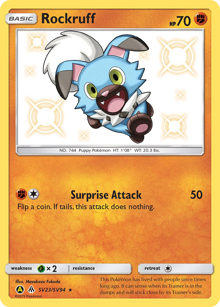 Rockruff SV23/94 Rare Shiny | Hidden Fates Shiny Vault | Pokemon Card