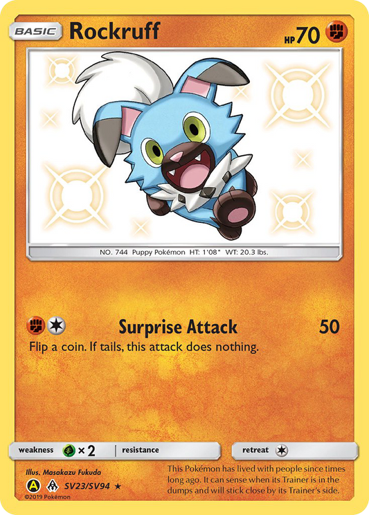 Rockruff SV23/94 Rare Shiny | Hidden Fates Shiny Vault | Pokemon Card