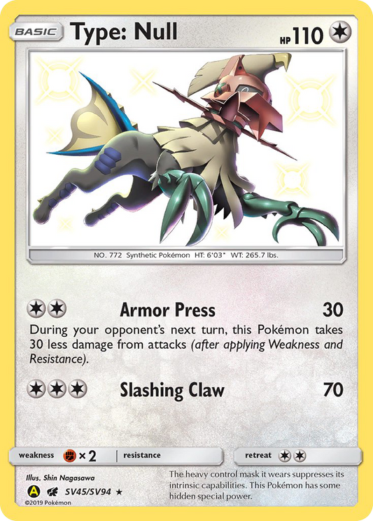 Type: Null SV45/94 Rare Shiny | Hidden Fates Shiny Vault | Pokemon Card