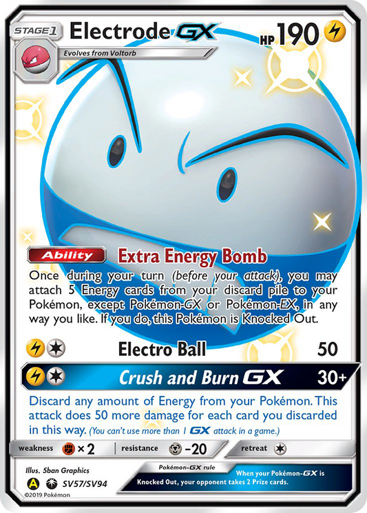 Electrode-GX SV57/94 Rare Shiny GX | Hidden Fates Shiny Vault | Pokemon Card