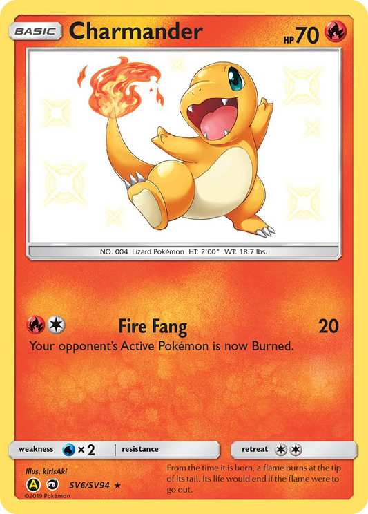 Charmander SV6/94 Rare Shiny | Hidden Fates Shiny Vault | Pokemon Card
