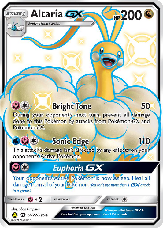 Altaria-GX SV77/94 Rare Shiny GX | Hidden Fates Shiny Vault | Pokemon Card