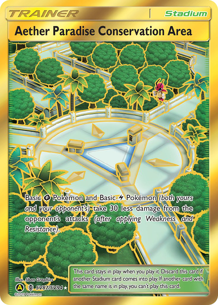 Aether Paradise Conservation Area SV87/94 Rare Secret | Hidden Fates Shiny Vault | Pokemon Card
