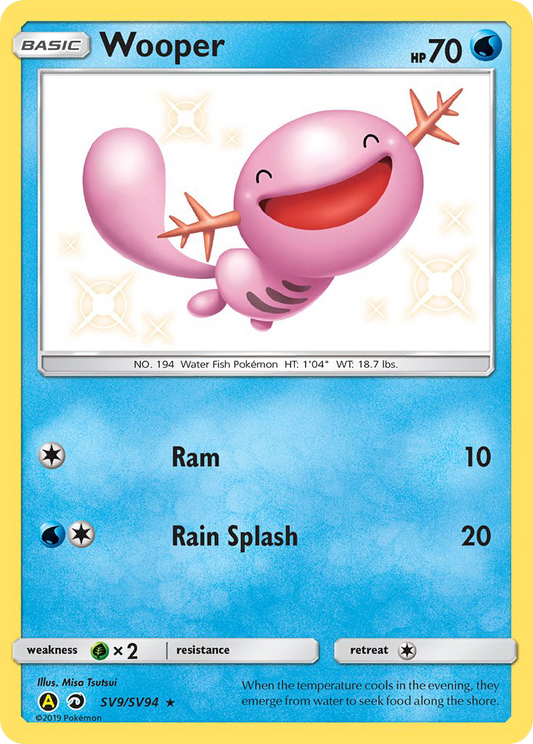 Wooper SV9/94 Rare Shiny | Hidden Fates Shiny Vault | Pokemon Card
