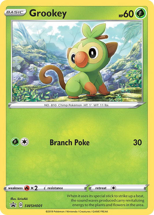 Grookey SWSH001/307 Promo | SWSH Black Star Promos | Pokemon Card