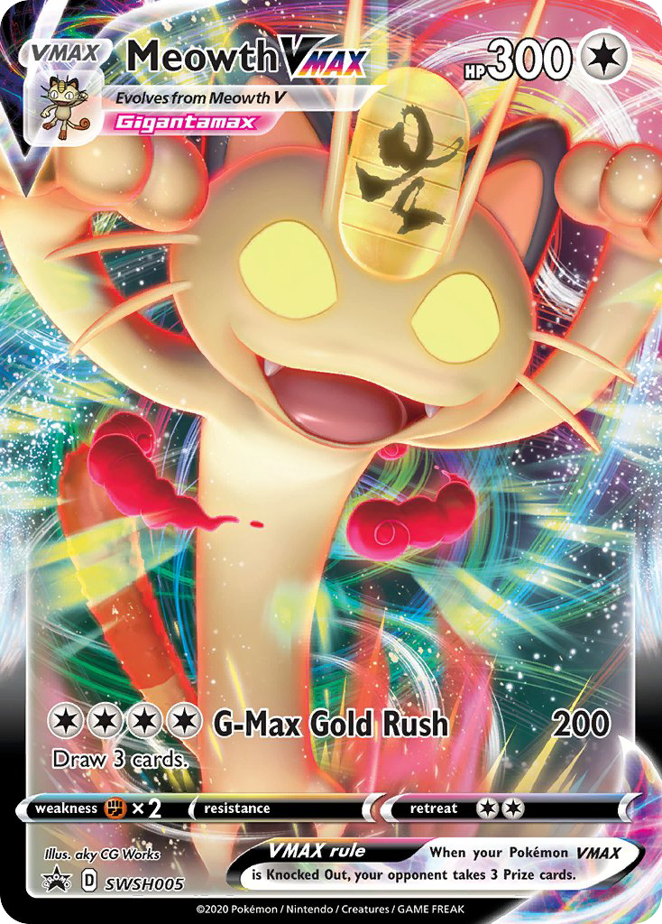 Meowth VMAX SWSH005/307 Promo | SWSH Black Star Promos | Pokemon Card