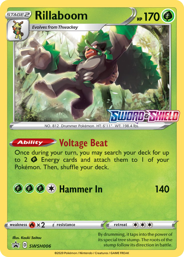 Rillaboom SWSH006/307 Promo | SWSH Black Star Promos | Pokemon Card