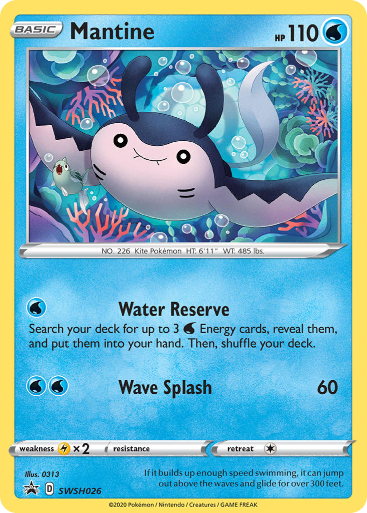 Mantine SWSH026/307 Promo | SWSH Black Star Promos | Pokemon Card