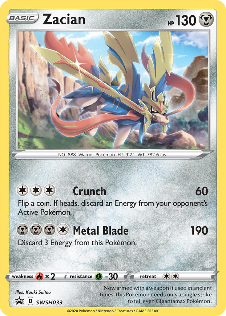 Zacian SWSH033/307 Promo | SWSH Black Star Promos | Pokemon Card