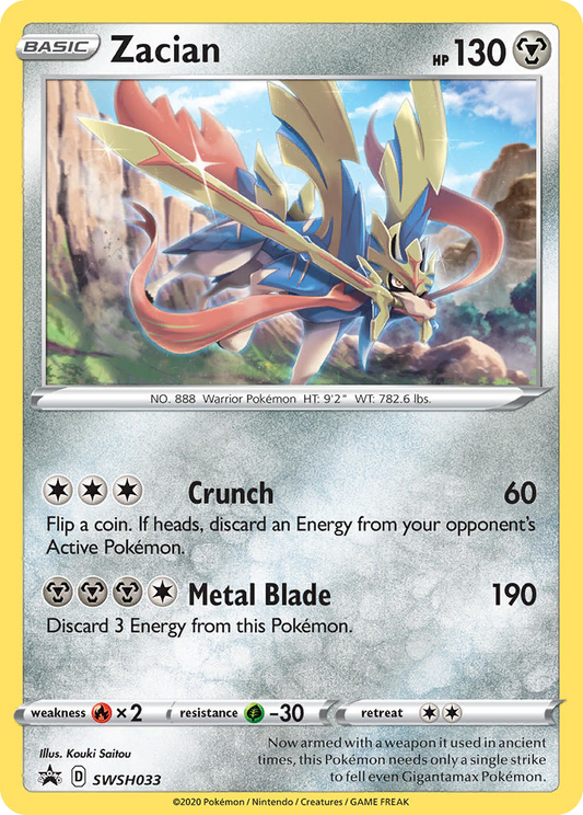 Zacian SWSH033/307 Promo | SWSH Black Star Promos | Pokemon Card