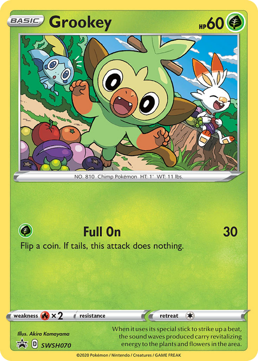 Grookey SWSH070/307 Promo | SWSH Black Star Promos | Pokemon Card