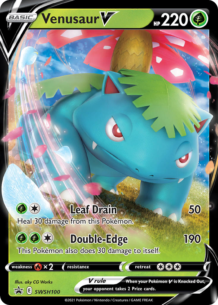 Venusaur V SWSH100/307 Promo | SWSH Black Star Promos | Pokemon Card