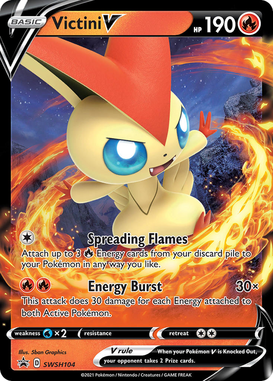 Victini V SWSH104/307 Promo | SWSH Black Star Promos | Pokemon Card