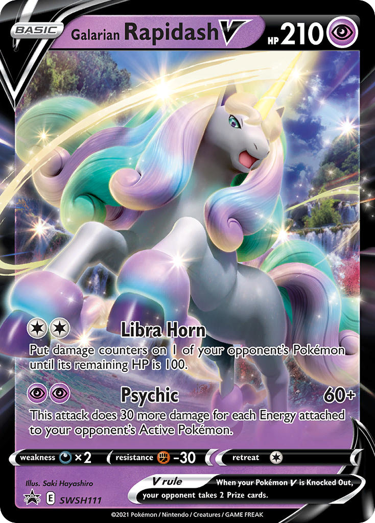Galarian Rapidash V SWSH111/307 Promo | SWSH Black Star Promos | Pokemon Card