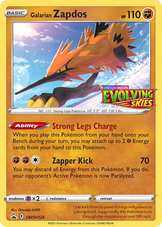Galarian Zapdos SWSH124/307 Promo | SWSH Black Star Promos | Pokemon Card