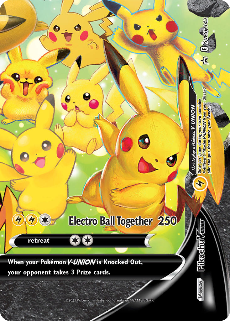 Pikachu V-UNION SWSH142/307 Promo | SWSH Black Star Promos | Pokemon Card