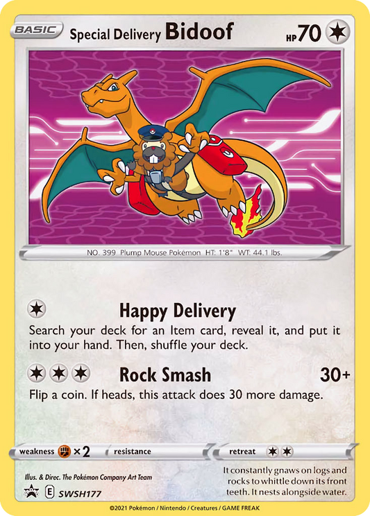 Special Delivery Bidoof SWSH177/307 Promo | SWSH Black Star Promos | Pokemon Card