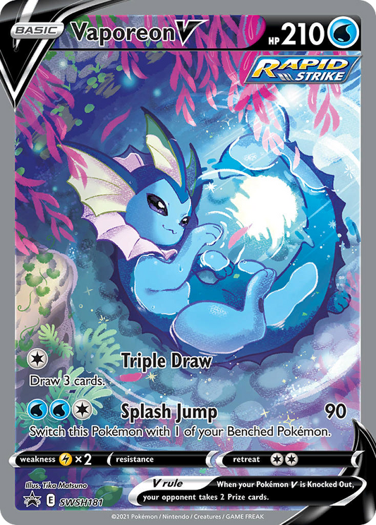 Vaporeon V SWSH181/307 Promo | SWSH Black Star Promos | Pokemon Card