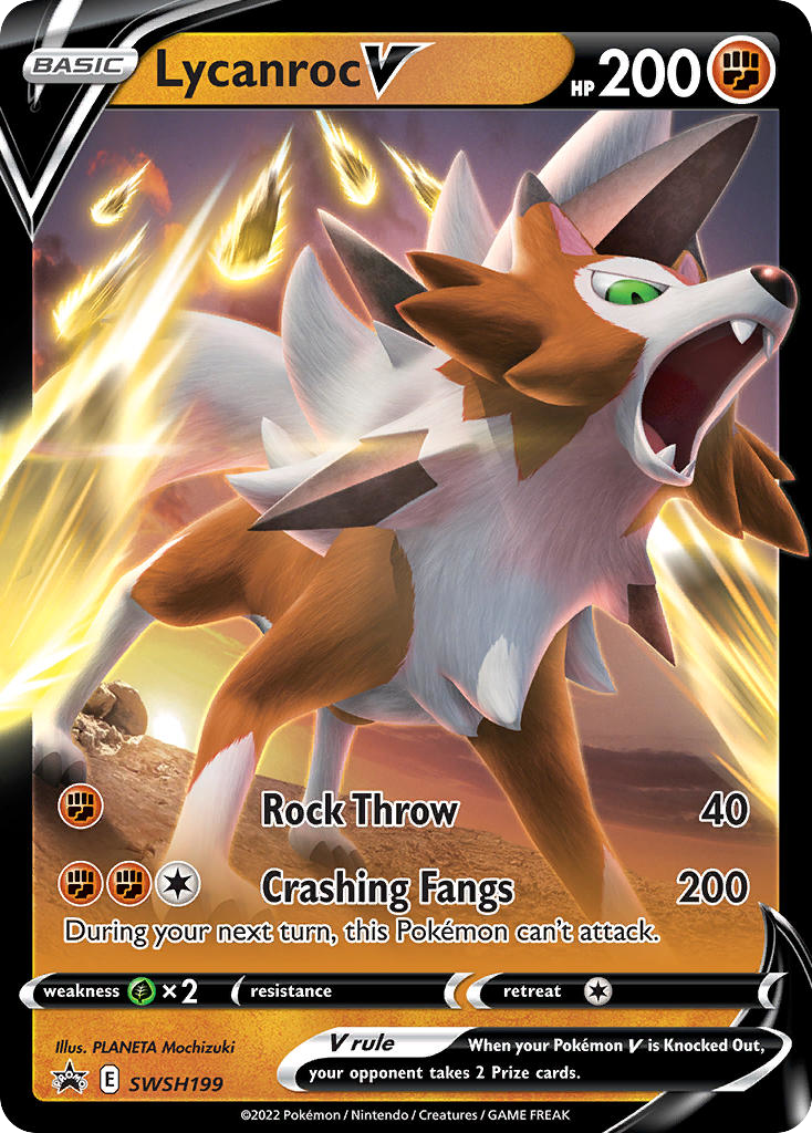 Lycanroc V SWSH199/307 Promo | SWSH Black Star Promos | Pokemon Card