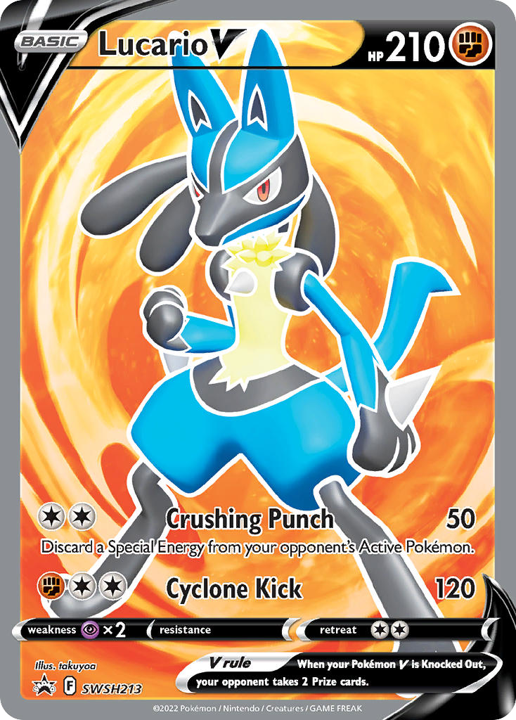 Lucario V SWSH213/307 Promo | SWSH Black Star Promos | Pokemon Card