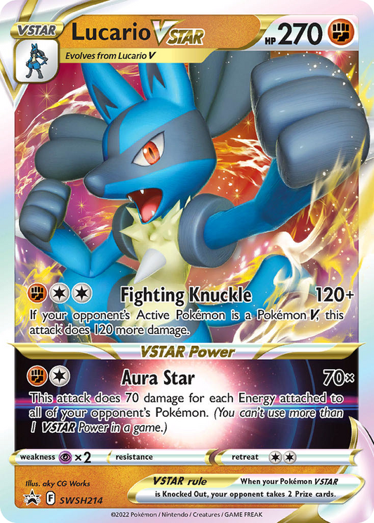Lucario VSTAR SWSH214/307 Promo | SWSH Black Star Promos | Pokemon Card