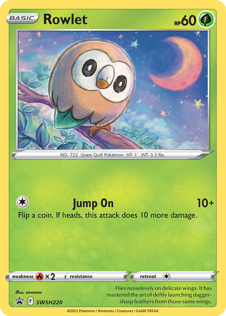 Rowlet SWSH220/307 Promo | SWSH Black Star Promos | Pokemon Card