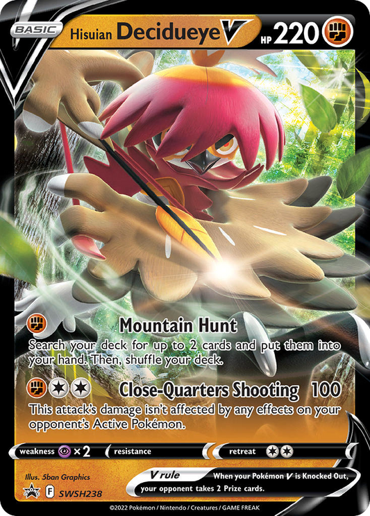 Hisuian Decidueye V SWSH238/307 Promo | SWSH Black Star Promos | Pokemon Card