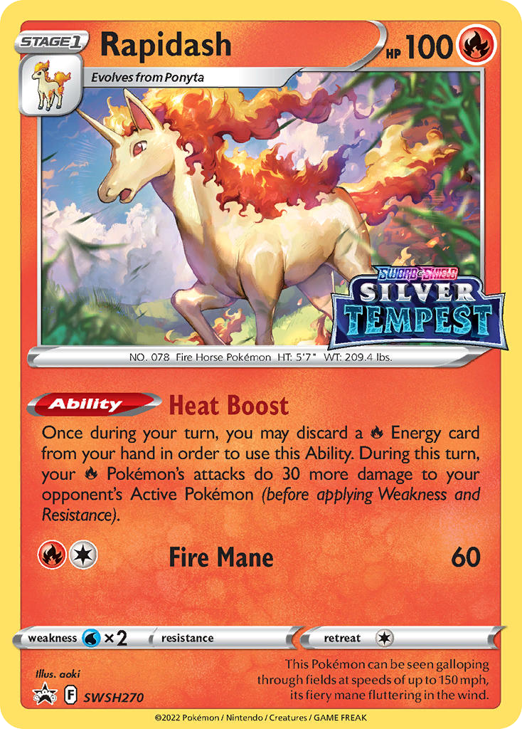 Rapidash SWSH270/307 Promo | SWSH Black Star Promos | Pokemon Card