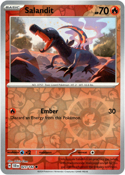 Salandit 23/142 Reverse Holo | Stellar Crown | Pokemon Card