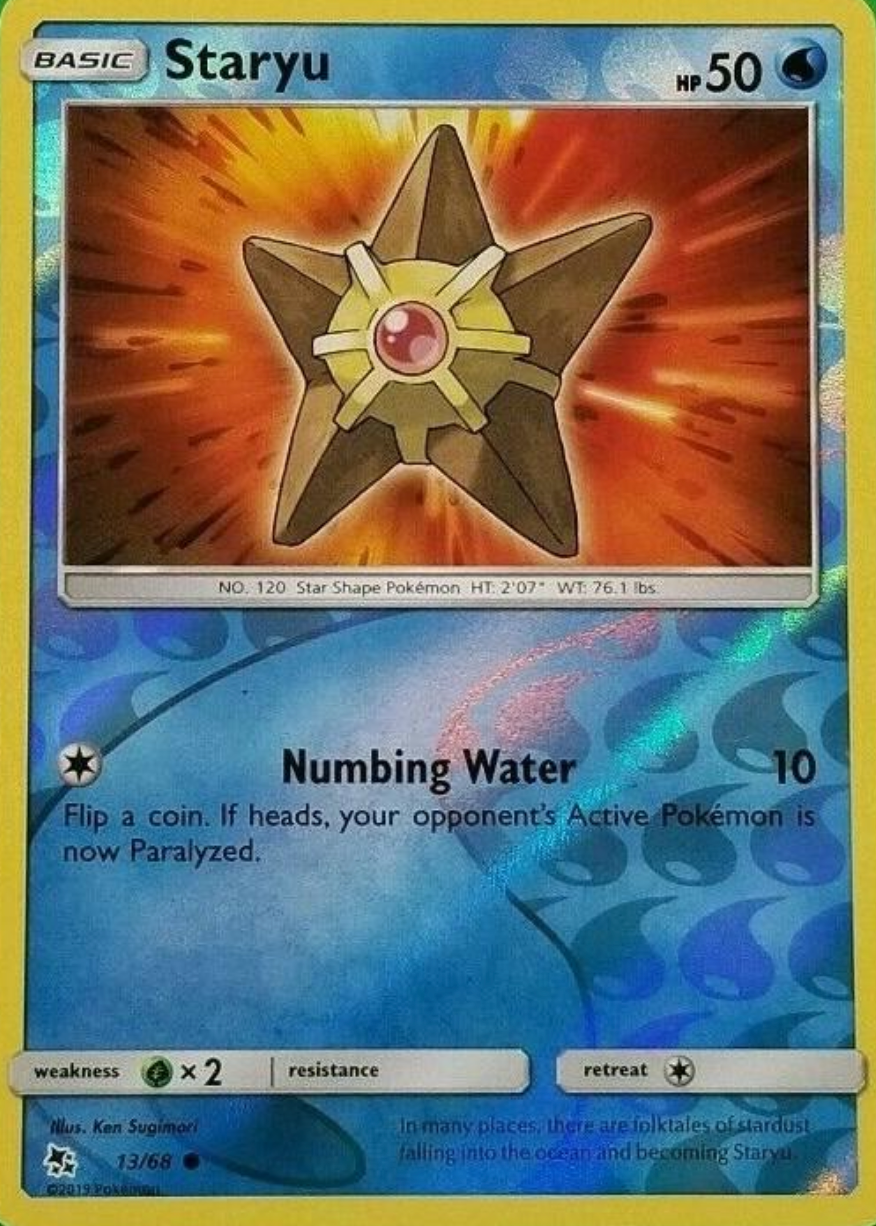 Staryu 13/68 Reverse Holo | Hidden Fates | Pokemon Card