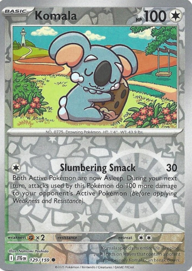 Komala 129/159 Reverse Holo | Journey Together | Pokemon Card