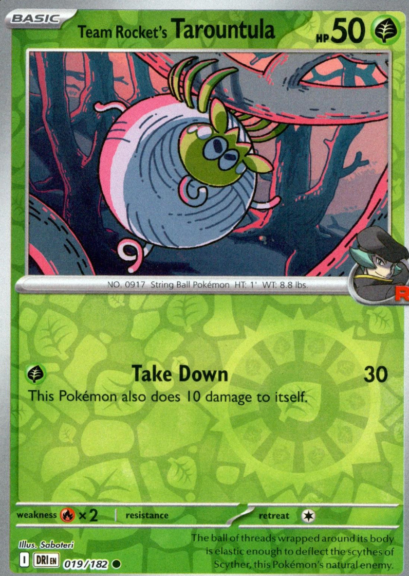 Team Rocket's Tarountula 19/182 Reverse Holo | Destined Rivals | Pokemon Card