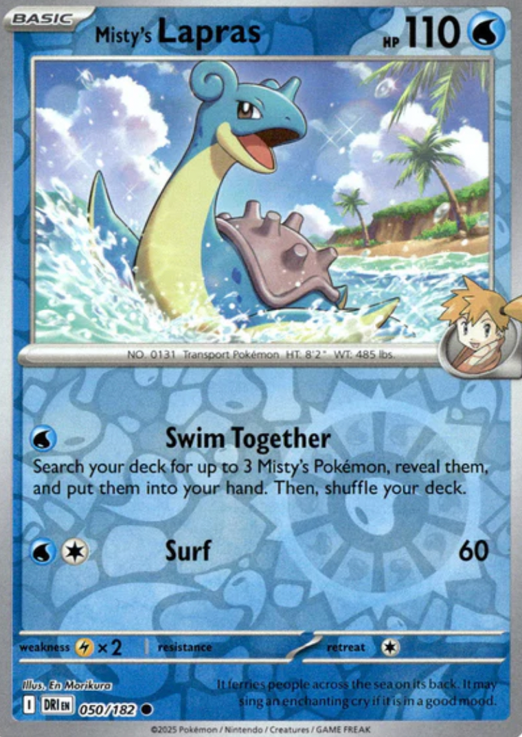 Misty's Lapras 50/182 Reverse Holo | Destined Rivals | Pokemon Card