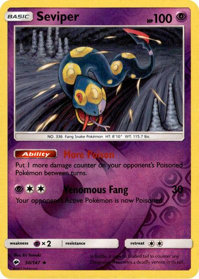 Seviper 50/147 Reverse Holo | Burning Shadows | Pokemon Card