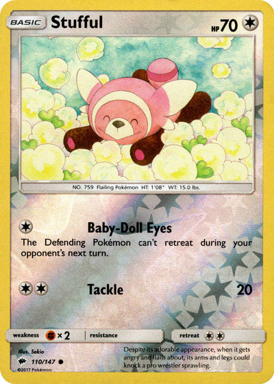 Stufful 110/147 Reverse Holo | Burning Shadows | Pokemon Card